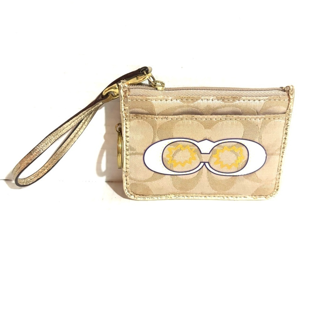 Coach Metallic Gold Card Case wristlet